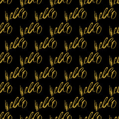 Golden hand lettering sorry decor seamless pattern