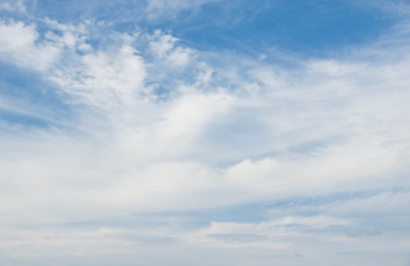 large number of clouds on a background of blue sky