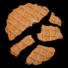 Round salted wafer on black
