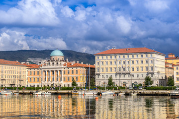Fototapeta na wymiar Palazzo Carciotti on the Promenade of the Italian city of Trieste