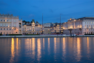 The Piazza Dell Unita D'Italia in the city of Trieste in Italy