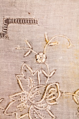 Vintage textile texture with beautiful, fine embroidery