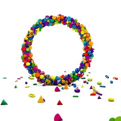 litera o z prostych figur 3D © vempireart