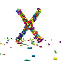 litera X z prostych figur 3D © vempireart