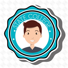 state college student emblem man vector illustration eps 10