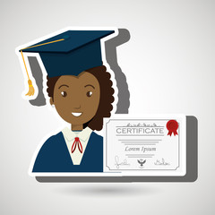 student woman graduation education vector illustration eps 10