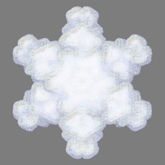 Beautiful white snowflake on grey background