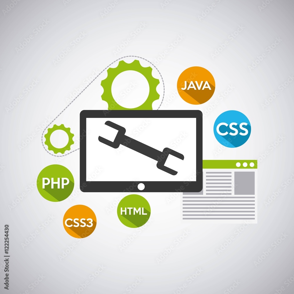 Wall mural programming language concept icons vector illustration design