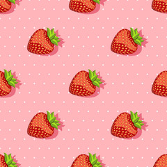 seamless pattern with strawberries