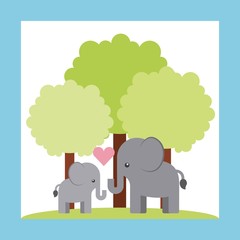 tender cute elephant card icon vector illustration design