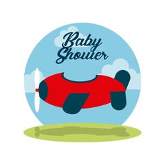 baby shower invitation cute toy vector illustration design