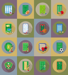 court playground stadium and field for sports games flat icons v