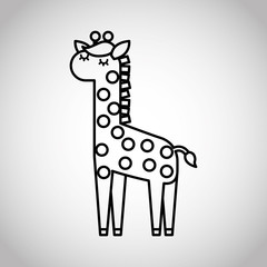 tender cute giraffe card icon vector illustration design