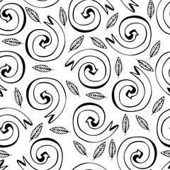 Set of hand drawn arrows. Monochrome vector seamless pattern.