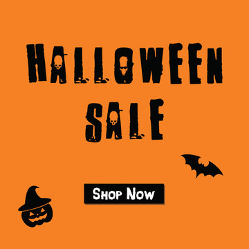 Halloween sale offer design template for greeting card, ad, promotion, poster, flier, blog, article, social media, marketing.