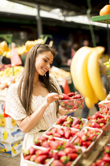 Young woman on market