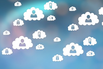 Obraz premium Icons interface of people in the clouds 