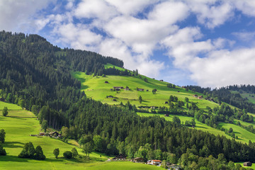 Countryside landscape in the Alps mountains,Tirol, Austria