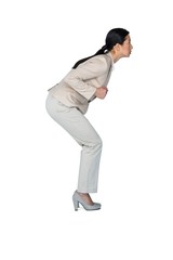 Businesswoman performing exercise