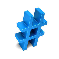 Number Sign. 3D Rendering Illustration