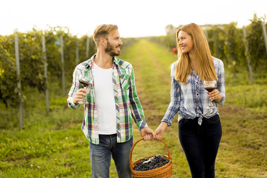 Couple in vineyard