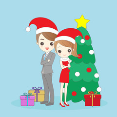  christmas business man and woman