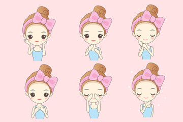 cartoon skin care woman