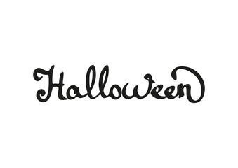Halloween lettering EPS 10. Vector illustration black letters on white background
