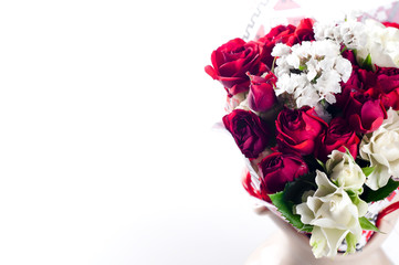 Bouquet of roses isolated on white