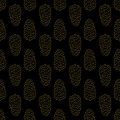 Golden fir cones decor seamless pattern. Vector illustration for your design