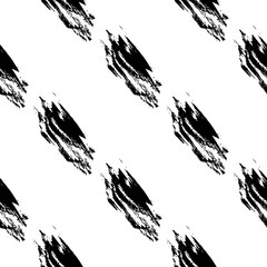 Hand drawn brush ink grunge black and white seamless textures. Vector illustration for your design