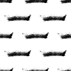 Hand drawn brush ink grunge black and white seamless textures. Vector illustration for your design