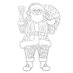 Santa Claus lineart for coloring book.