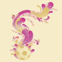 Soccer ball with a graphics trail