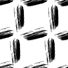 Hand drawn brush ink grunge black and white textures. Vector illustration for your design