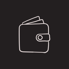Wallet sketch icon.