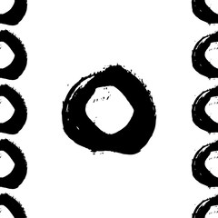 Hand drawn brush ink grunge black and white seamless textures. Vector illustration for your design