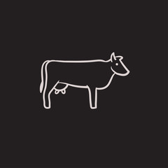 Cow sketch icon.