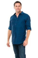 Fototapeta premium Thirtyish Casual Man on White