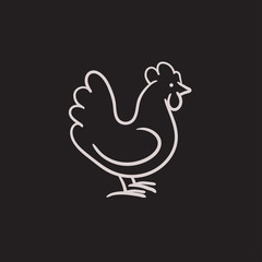 Chicken sketch icon.