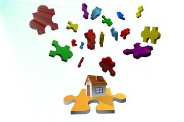 house and puzzle graphic