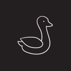 Duck sketch icon.