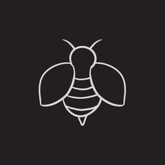 Bee sketch icon.