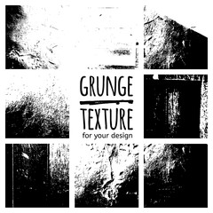 Grunge black textures on white background. Vector illustration for your design