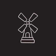 Windmill sketch icon.