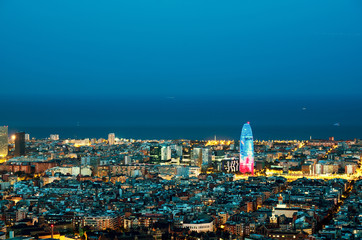 Naklejka premium Barcelona skyline, Spain