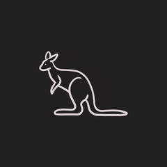 Fototapeta premium Kangaroo sketch icon.