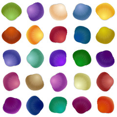 Fototapeta premium Seamless colorful seashell template background. Vector illustration for your design