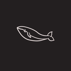 Whale sketch icon.