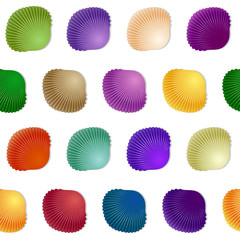 Seamless colorful seashell template background. Vector illustration for your design